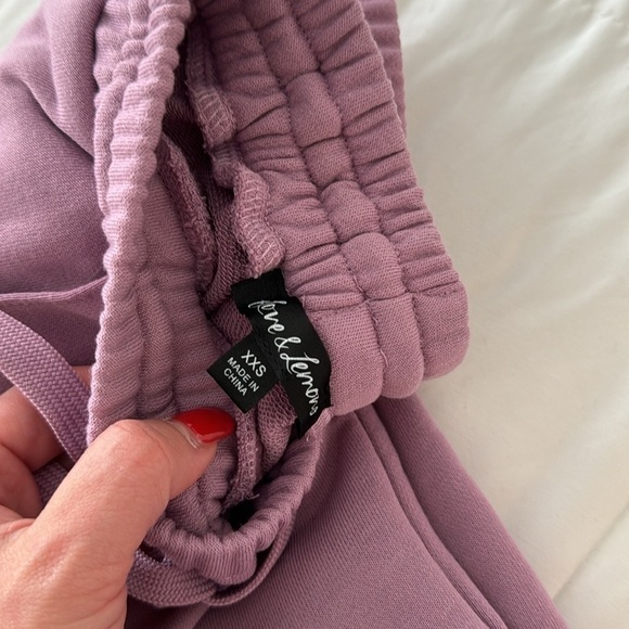 For Love & Lemons Morgan Sweatpants Wide Leg Flare Purple Lilac‎ Size XXS - Picture 11 of 12